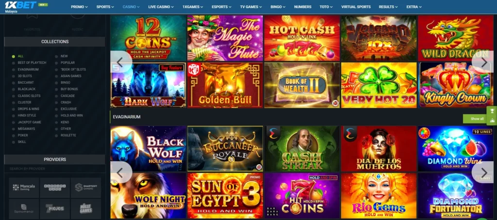 Online casino games at 1xBet Malaysia